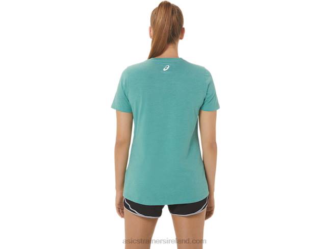 Women\s Sunflower Slogan V-Neck Sage Heather Asics XXPD2814