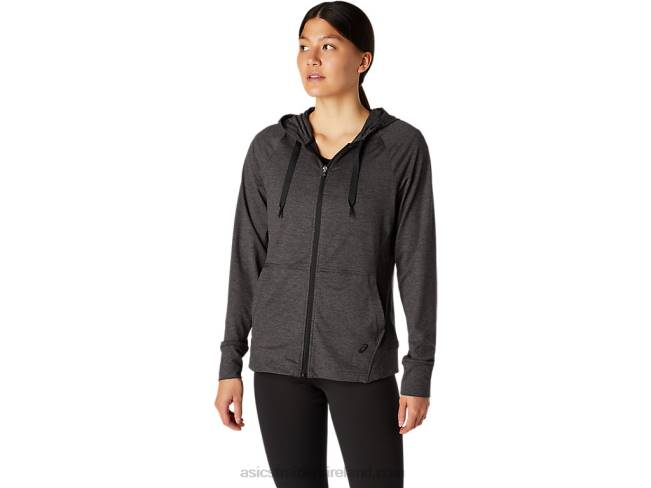 Womens Tech Full Zip Hoodie Dark Grey Heather Asics XXPD4097