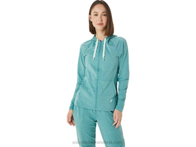 Womens Tech Full Zip Hoodie Sage Spacedye Asics XXPD3265