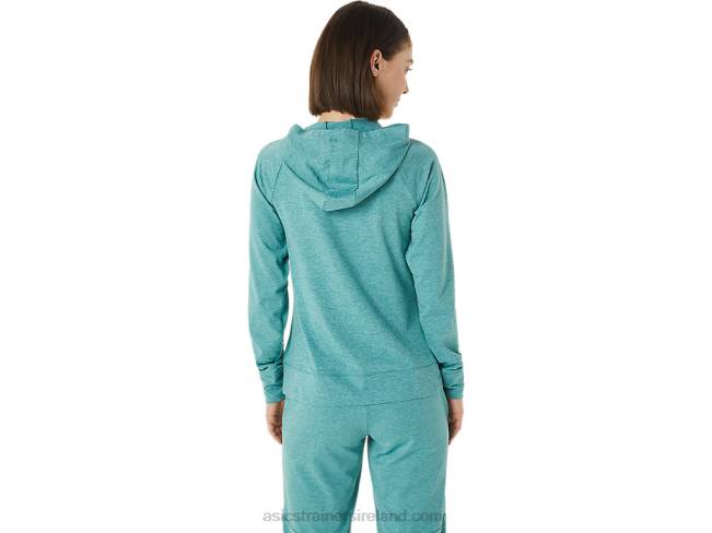 Women\s Tech Full Zip Hoodie Sage Spacedye Asics XXPD3265