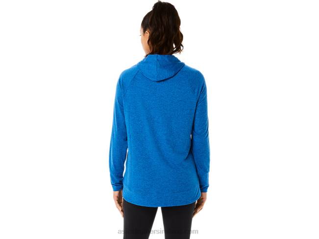 Women\s Tech Pullover Hoodie Lake Drive Spacedye/Clear Blue Asics XXPD3320