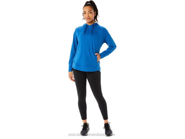 Women\s Tech Pullover Hoodie Lake Drive Spacedye/Clear Blue Asics XXPD3320