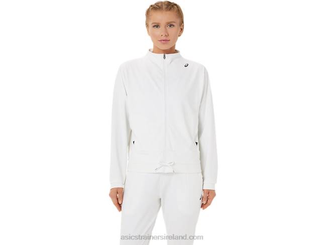 Womens Tennis Jacket Brilliant White/Black Asics XXPD3286