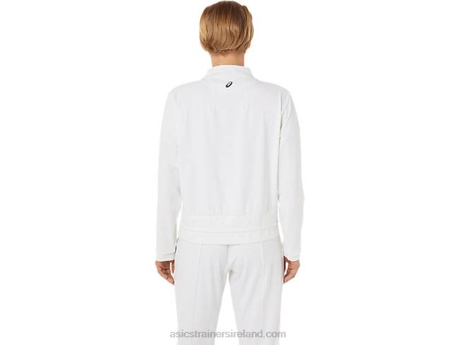 Women\s Tennis Jacket Brilliant White/Black Asics XXPD3286