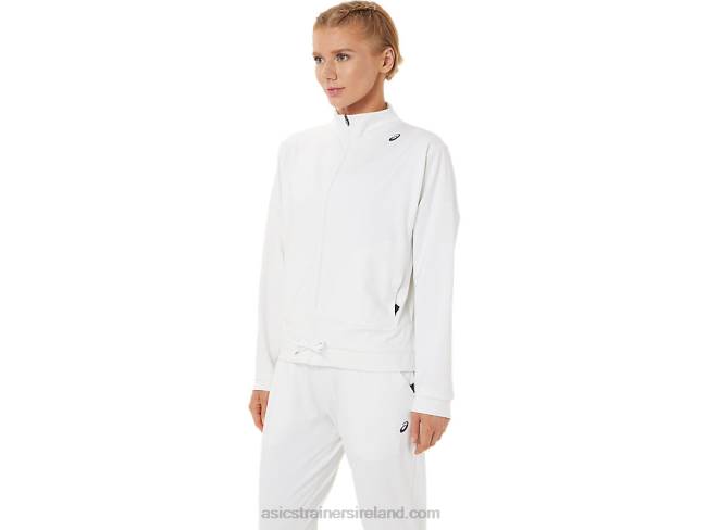 Women\s Tennis Jacket Brilliant White/Black Asics XXPD3286