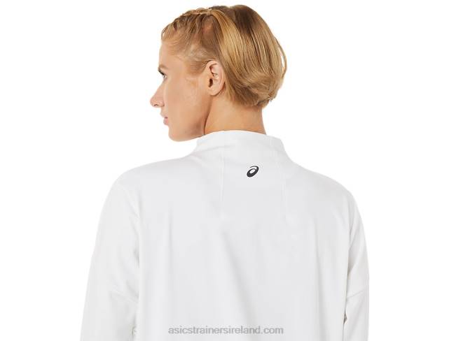 Women\s Tennis Jacket Brilliant White/Black Asics XXPD3286