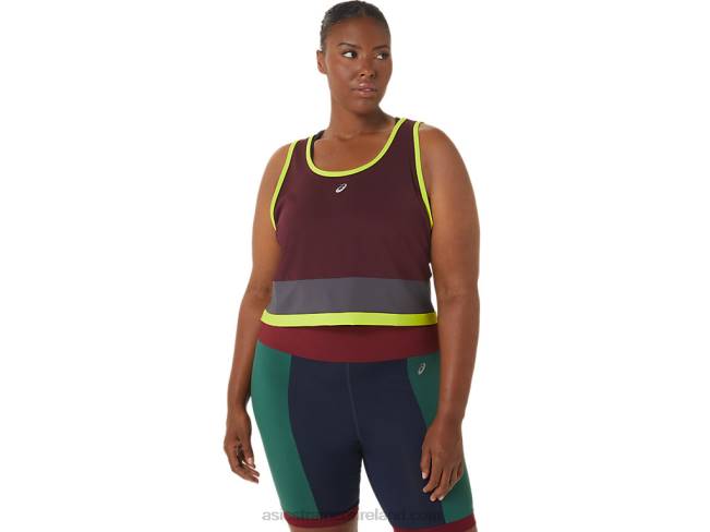 Women\s The New Strong Repurposed Tank Maroon/Steel Grey Asics XXPD3367