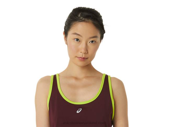 Women\s The New Strong Repurposed Tank Maroon/Steel Grey Asics XXPD3367