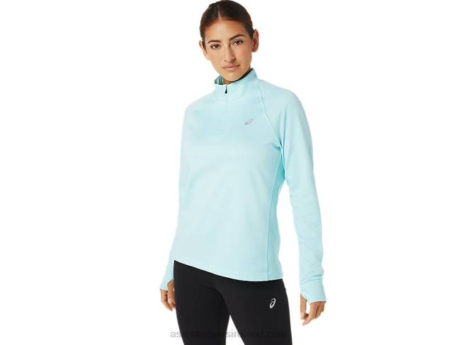 Womens Thermopolis 1/4 Zip Clear Blue Heather Asics XXPD3039