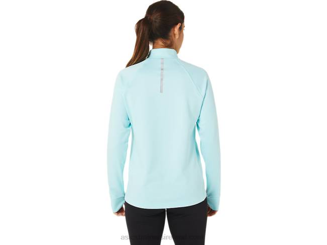 Women\s Thermopolis 1/4 Zip Clear Blue Heather Asics XXPD3039