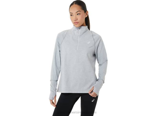 Womens Thermopolis Half Zip Light Grey Heather Asics XXPD2920