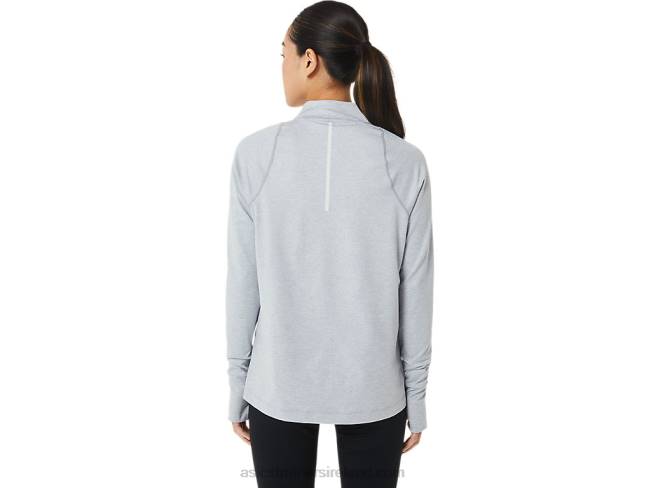 Women\s Thermopolis Half Zip Light Grey Heather Asics XXPD2920