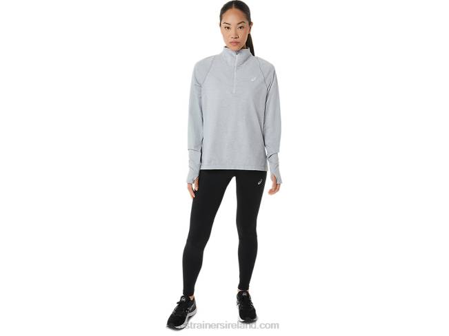 Women\s Thermopolis Half Zip Light Grey Heather Asics XXPD2920