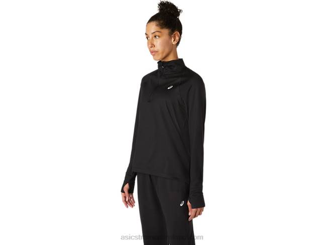 Women\s Thermopolis Half Zip Performance Black Asics XXPD3618