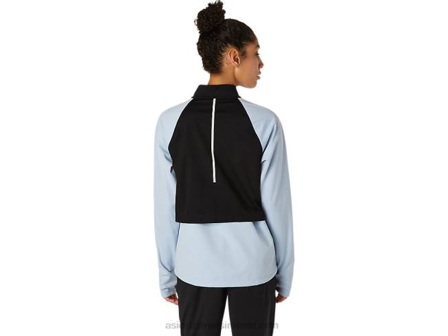 Women\s Thermostorm Full Zip Jacket Mist/Performance Black Asics XXPD3638