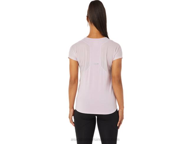 Women\s V-Neck Short Sleeve Top Barely Rose Asics XXPD3342