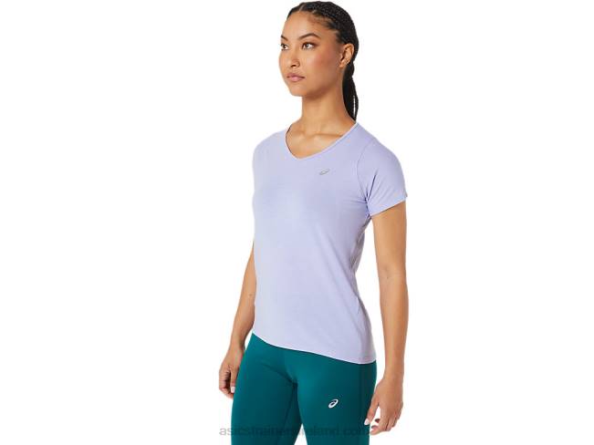 Women\s V-Neck Short Sleeve Top Vapor Asics XXPD2998