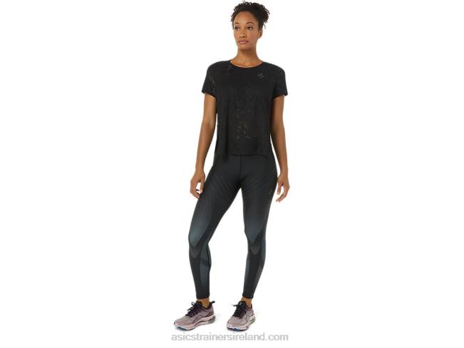 Women\s Ventilate Actibreeze Short Sleeve Top Performance Black Asics XXPD3488