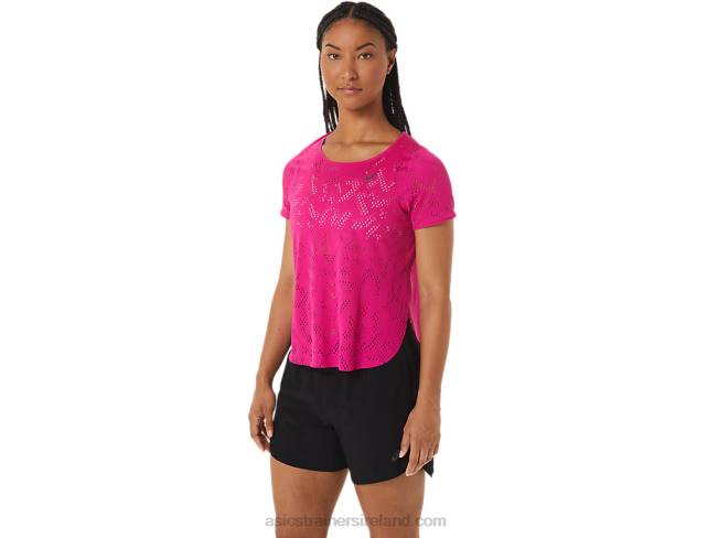 Women\s Ventilate Actibreeze Short Sleeve Top Pink Rave Asics XXPD2530