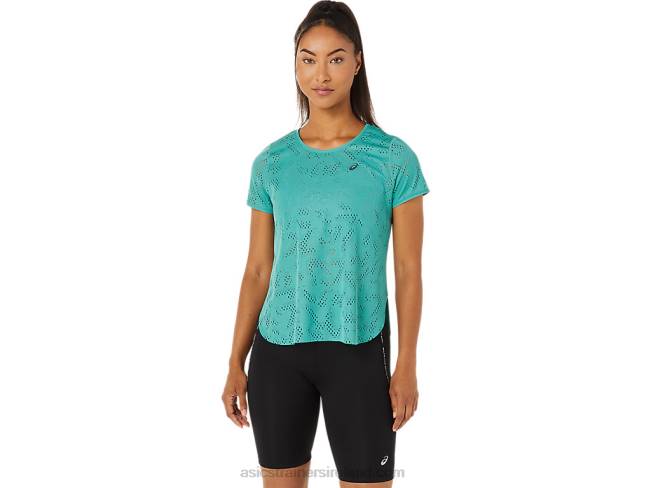 Womens Ventilate Actibreeze Short Sleeve Top Sage Asics XXPD3255