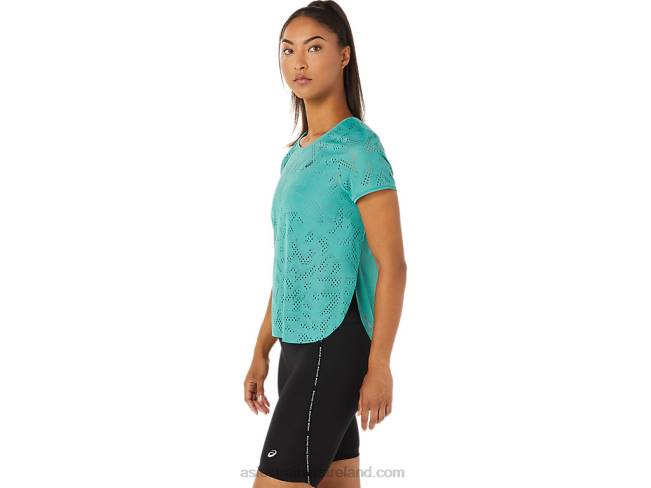 Women\s Ventilate Actibreeze Short Sleeve Top Sage Asics XXPD3255