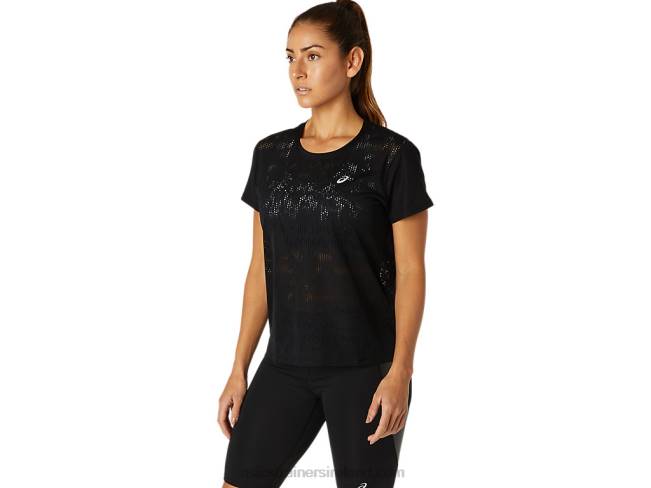 Women\s Ventilate Short Sleeve Top Performance Black Asics XXPD3819