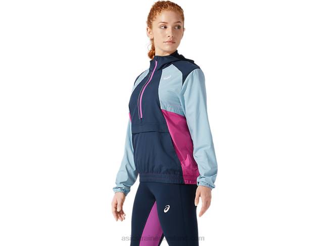 Women\s Visibility Jacket French Blue/Smoke Blue Asics XXPD4058