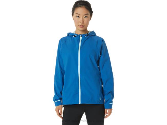 Womens Waterproof Jacket Lake Drive/Clear Blue Asics XXPD3341