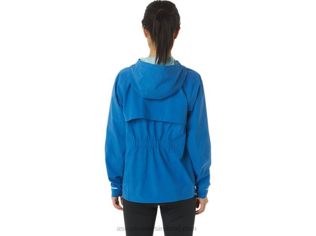 Women\s Waterproof Jacket Lake Drive/Clear Blue Asics XXPD3341