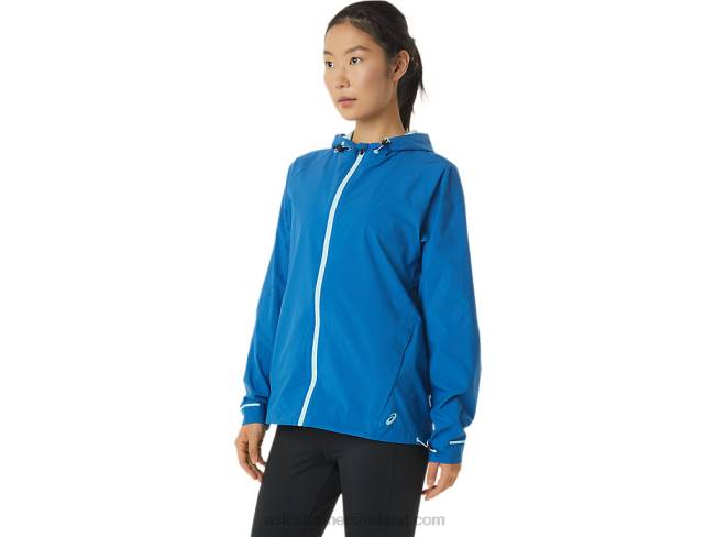 Women\s Waterproof Jacket Lake Drive/Clear Blue Asics XXPD3341