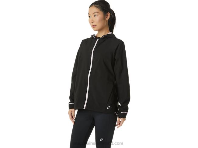 Women\s Waterproof Jacket Performance Black/Barely Rose Asics XXPD3334