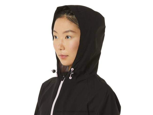 Women\s Waterproof Jacket Performance Black/Barely Rose Asics XXPD3334