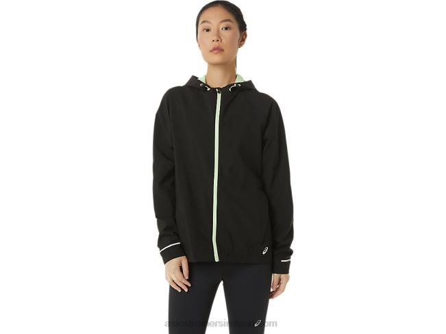 Womens Waterproof Jacket Performance Black/Whisper Green Asics XXPD2168