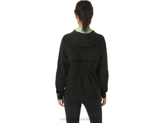 Women\s Waterproof Jacket Performance Black/Whisper Green Asics XXPD2168