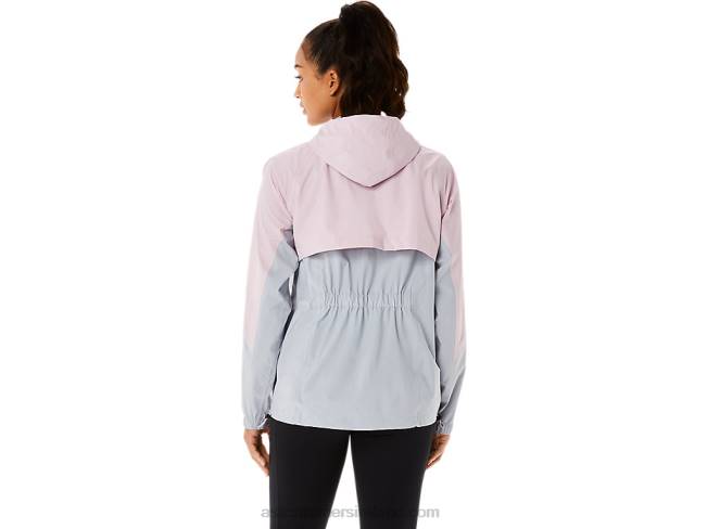 Women\s Waterproof Jacket Piedmont Grey/Barely Rose Asics XXPD3333