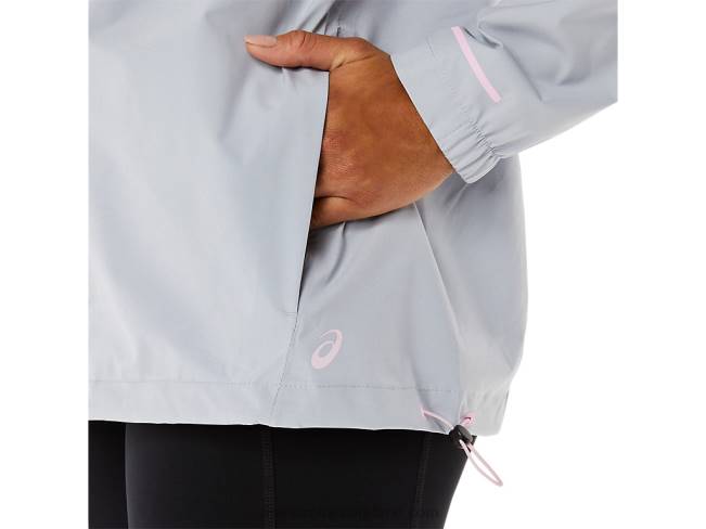 Women\s Waterproof Jacket Piedmont Grey/Barely Rose Asics XXPD3333