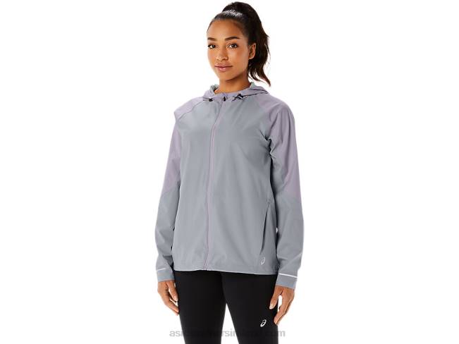 Womens Waterproof Jacket Piedmont Grey/Dusk Violet Asics XXPD2328