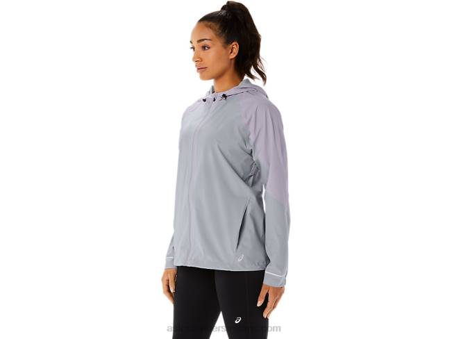 Women\s Waterproof Jacket Piedmont Grey/Dusk Violet Asics XXPD2328