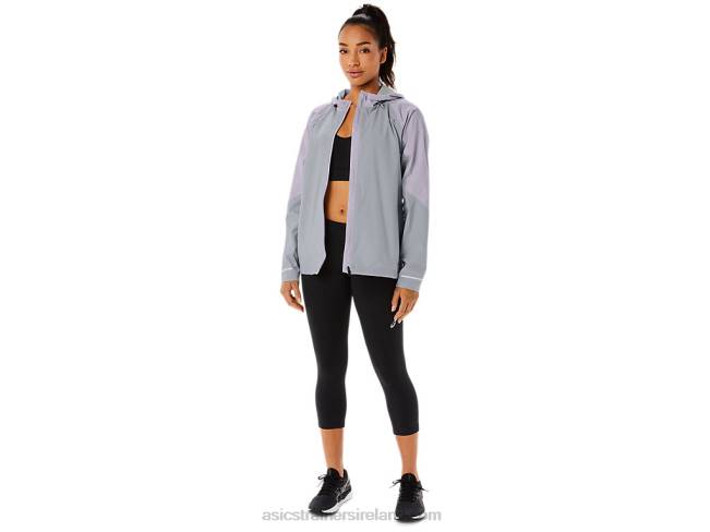 Women\s Waterproof Jacket Piedmont Grey/Dusk Violet Asics XXPD2328