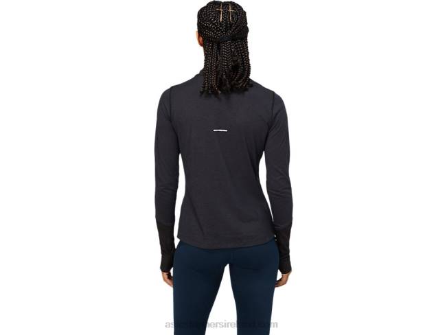 Women\s Wool Rib Long Sleeve Top Performance Black/Graphite Grey Asics XXPD3621