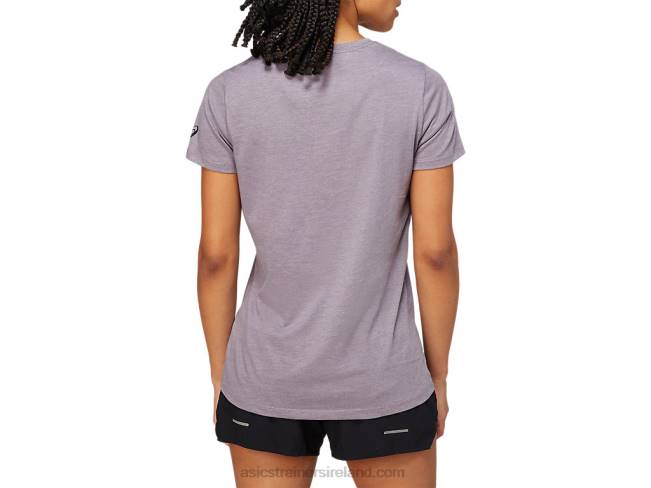 Women\s Xg Short Sleeve V-Neck Lavendar/Grey Asics XXPD4156