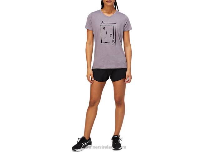 Women\s Xg Short Sleeve V-Neck Lavendar/Grey Asics XXPD4156