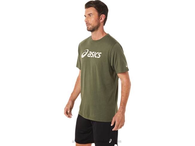 Xg Short Sleeve Lockup Logo Tee Olive Canvas Asics XXPD1655