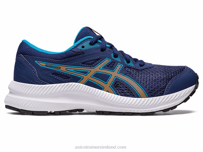 Contend 8 Grade School Indigo Blue/Sun Peach Asics XXPD4286