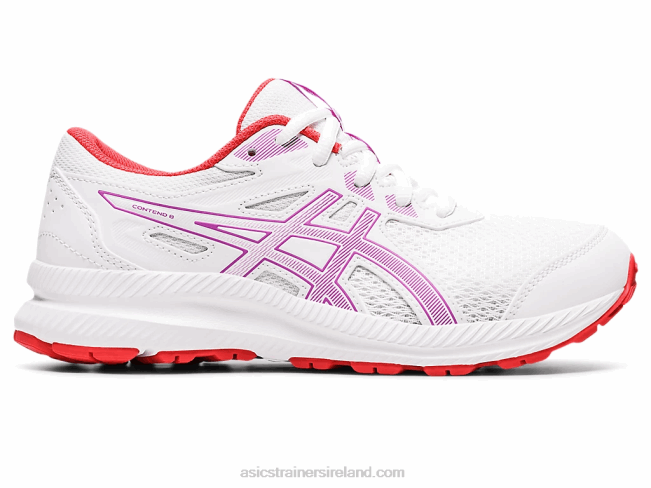 Contend 8 Grade School White/Orchid Asics XXPD4404