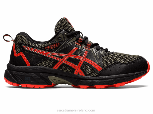 Gel-Venture 8 Grade School Black/Cherry Tomato Asics XXPD4389