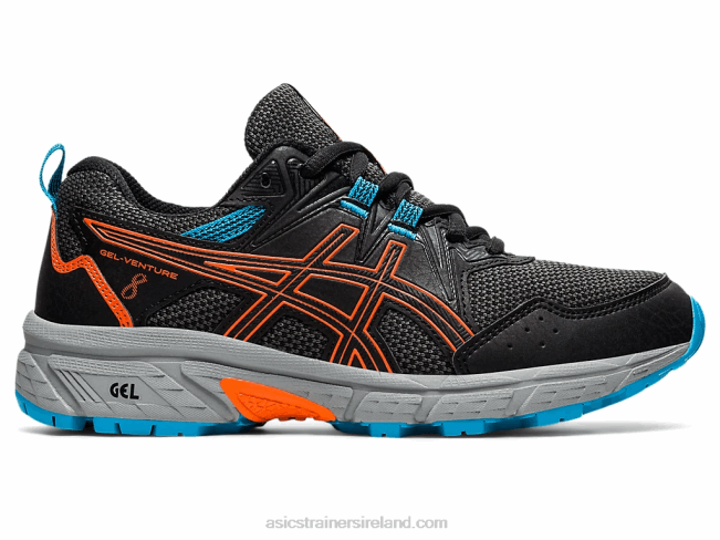 Gel-Venture 8 Grade School Black/Marigold Orange Asics XXPD4496