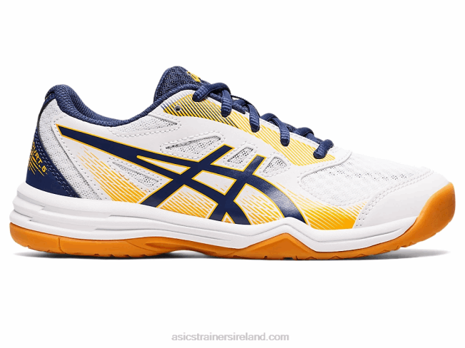 Upcourt 5 Grade School White/Deep Ocean Asics XXPD4420