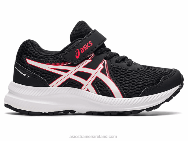 Contend 7 Pre-School Black/Electric Red Asics XXPD4512