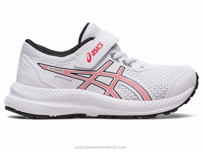 Contend 8 Pre-School White/Electric Red Asics XXPD4297